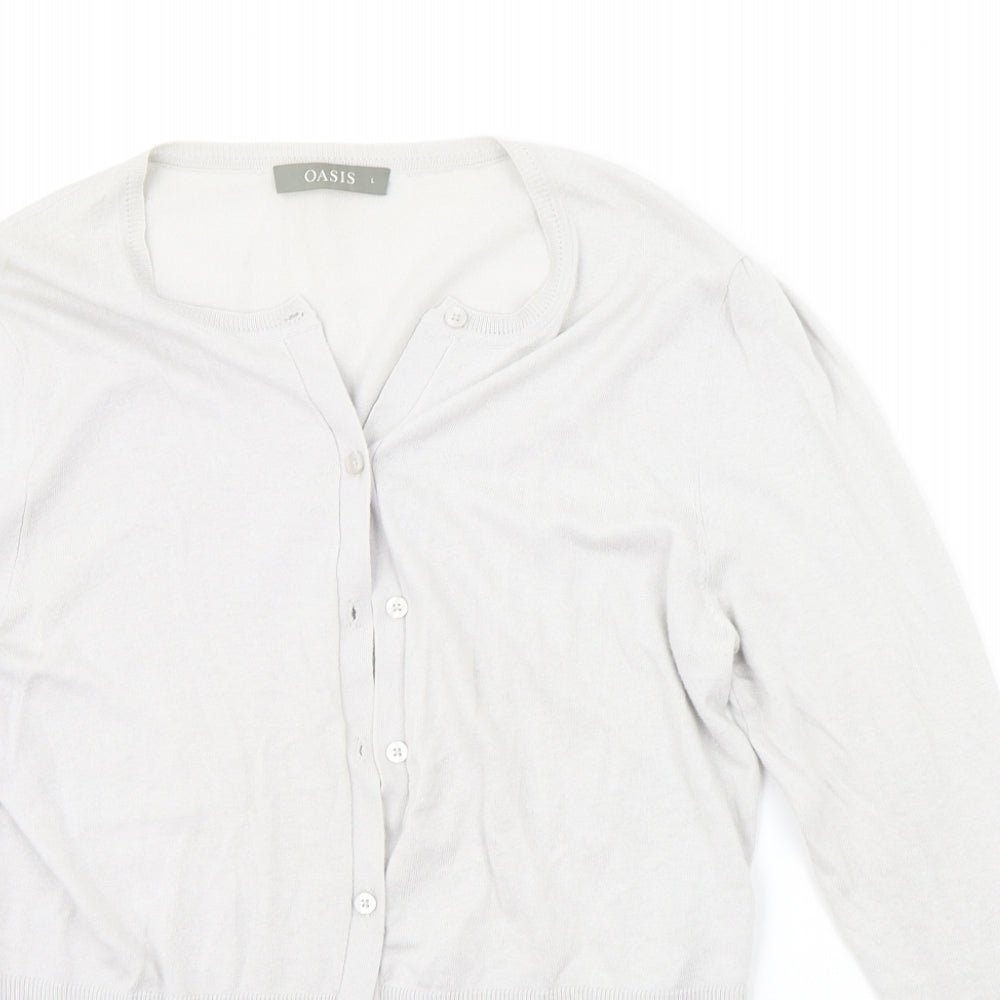 Oasis Womens Grey   Cardigan Jumper Size L