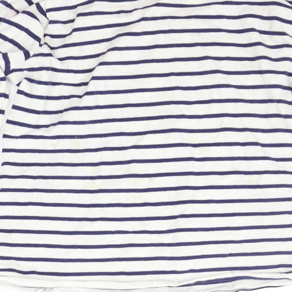 Matalan Girls White Striped  Basic T-Shirt Size 8-9 Years