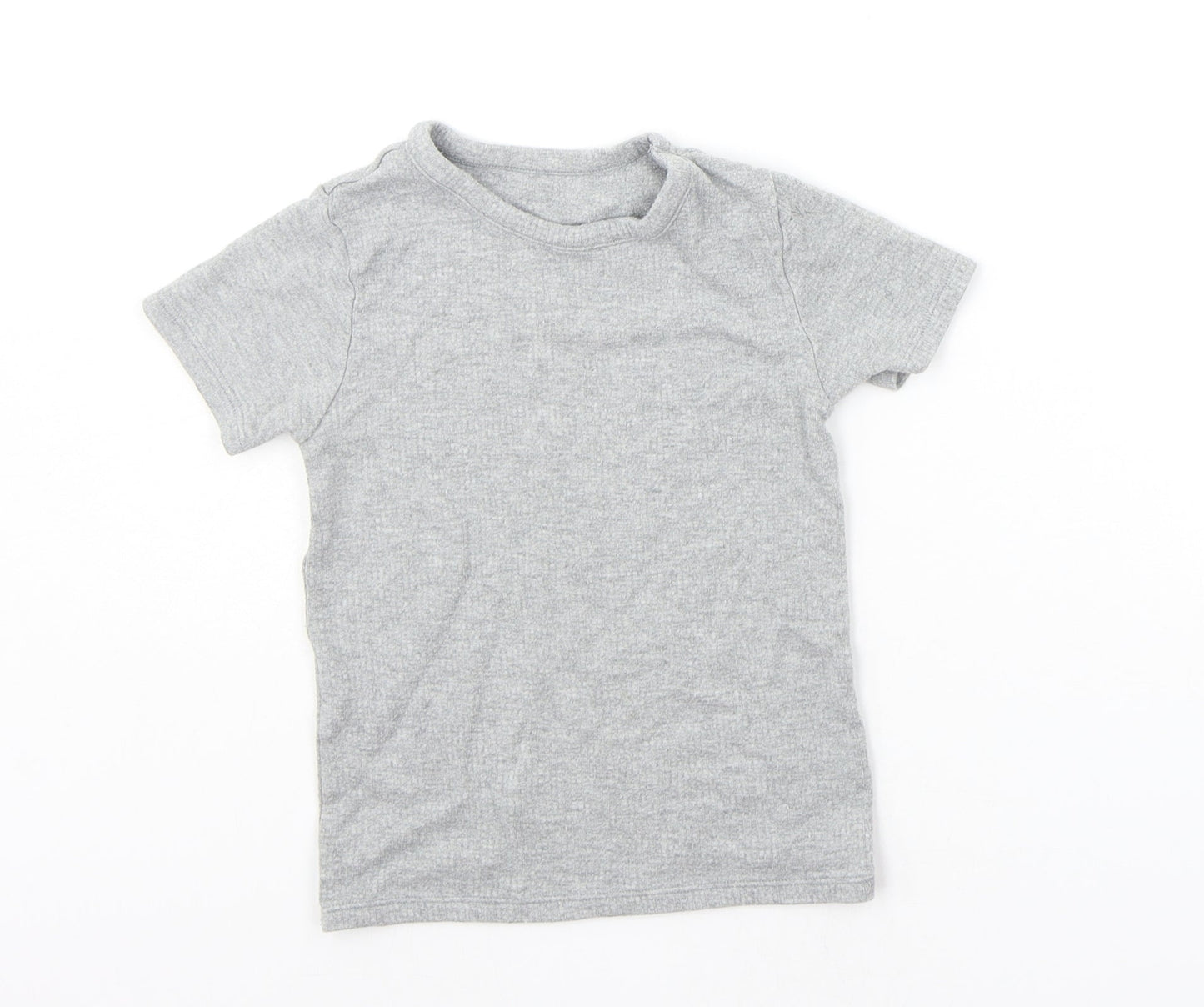 Marks and Spencer Boys Grey Houndstooth  Basic T-Shirt Size 6-7 Years