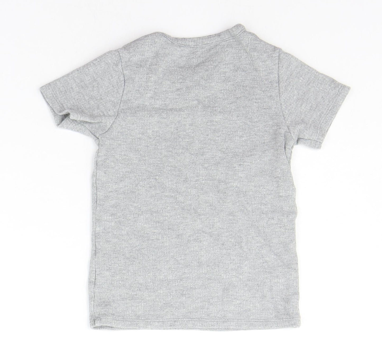 Marks and Spencer Boys Grey Houndstooth  Basic T-Shirt Size 6-7 Years
