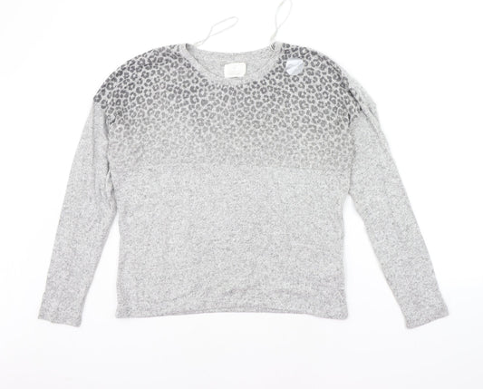 Matalan Womens Grey Animal Print  Pullover Jumper Size S