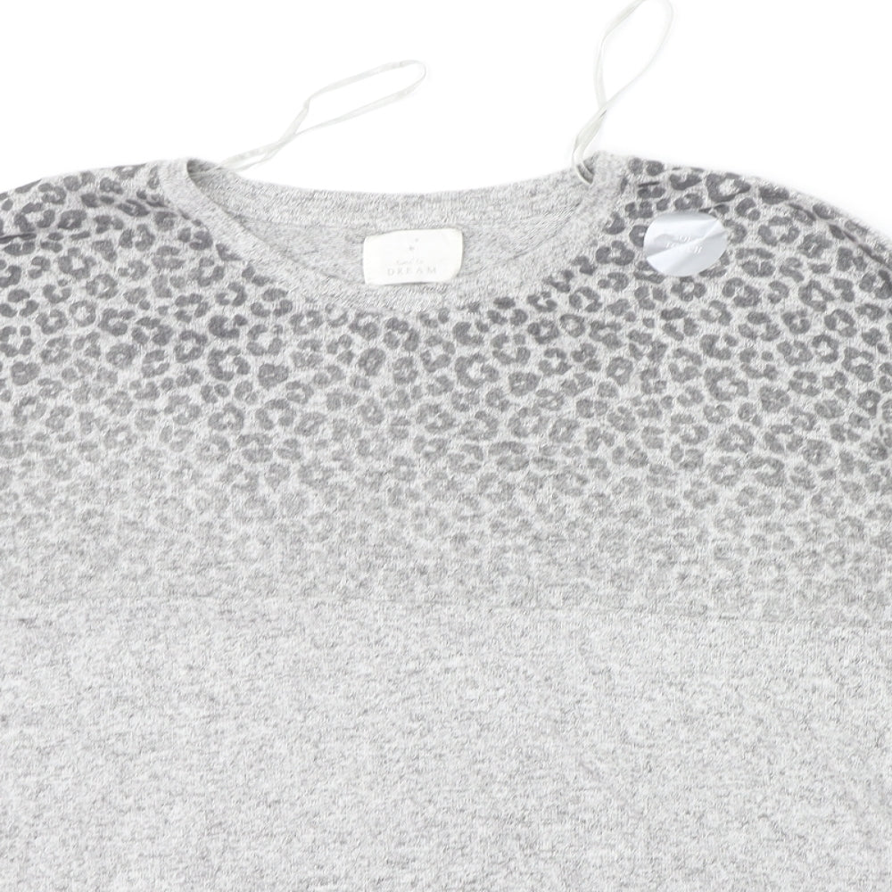 Matalan Womens Grey Animal Print  Pullover Jumper Size S