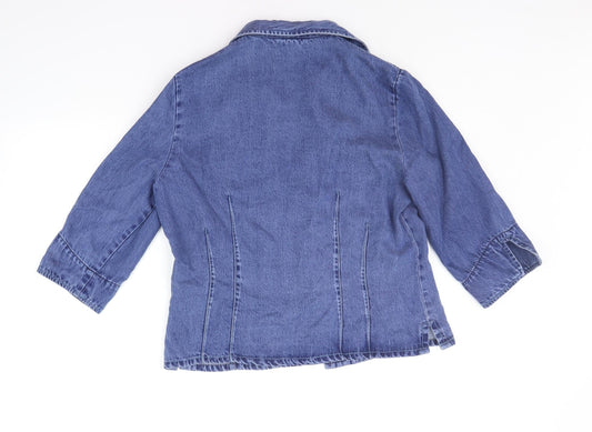 ch moda Womens Blue Houndstooth  Jacket  Size 14