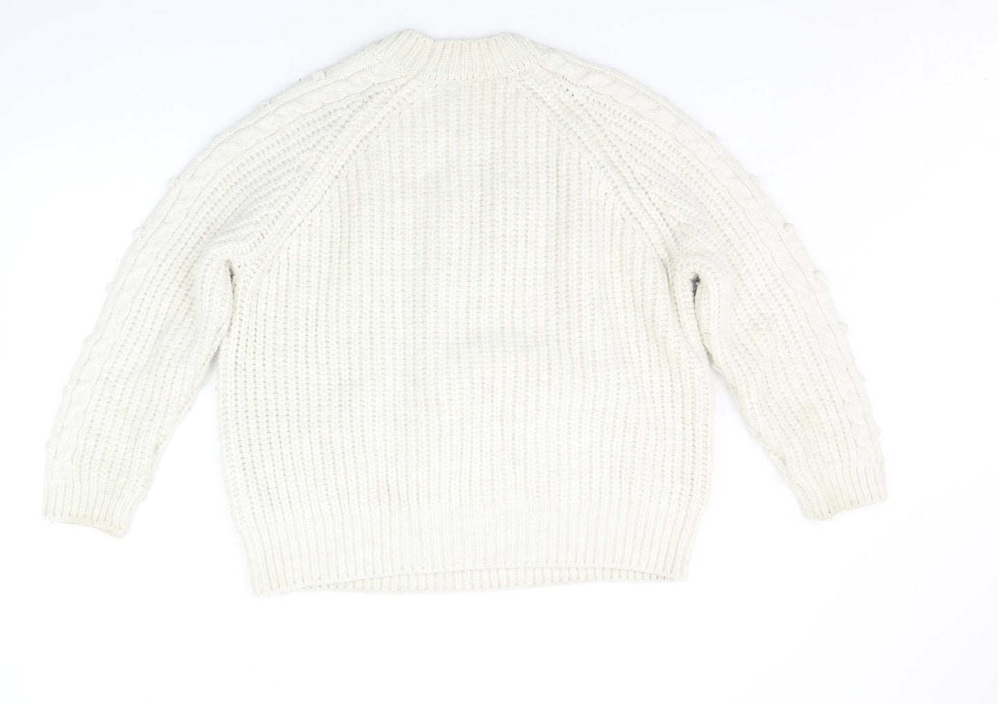 Marks and Spencer Womens White Houndstooth  Pullover Jumper Size L