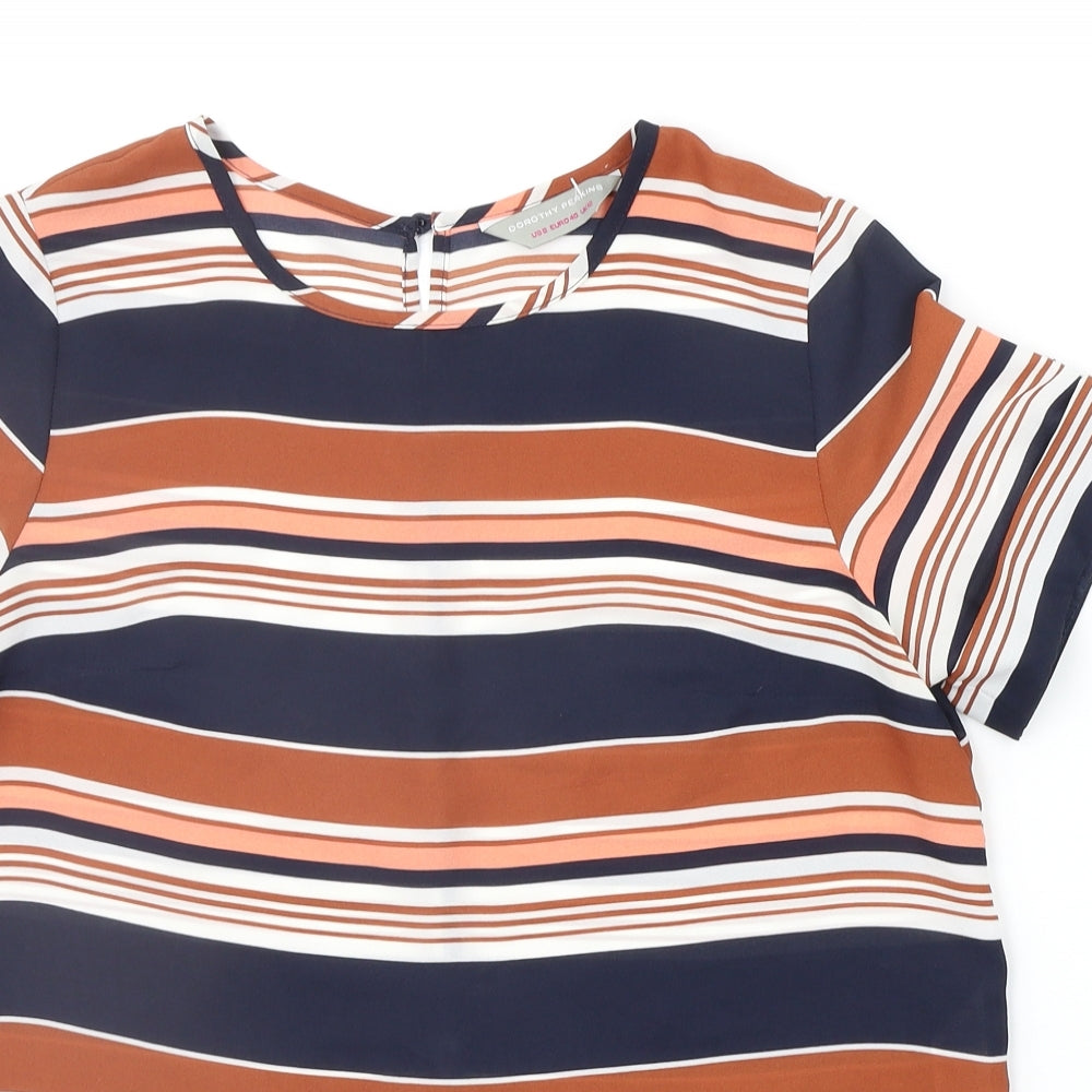 Dorothy Perkins Womens Beige Striped  Basic Blouse Size 12