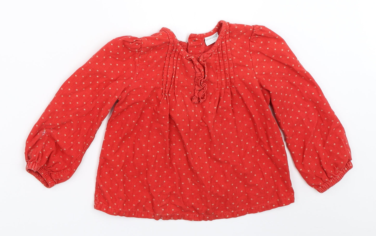 Mini Club Girls Red Polka Dot  Basic Blouse Size 3-4 Years