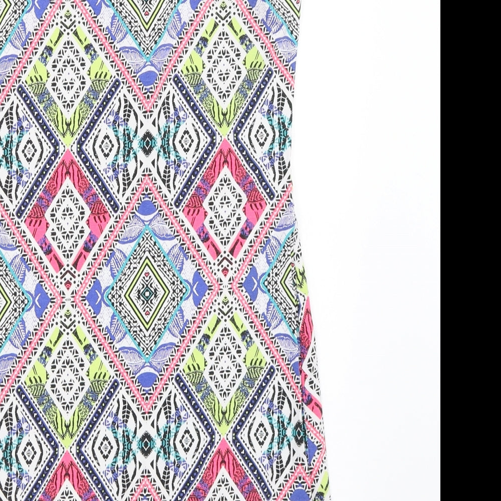 New Look Womens White Geometric  Bodycon  Size 10