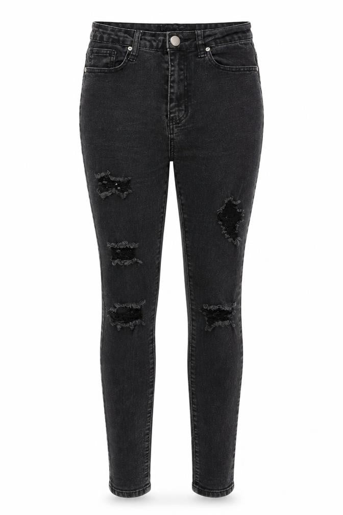 Boohoo Womens Black  Denim Skinny Jeans Size 8 L28 in