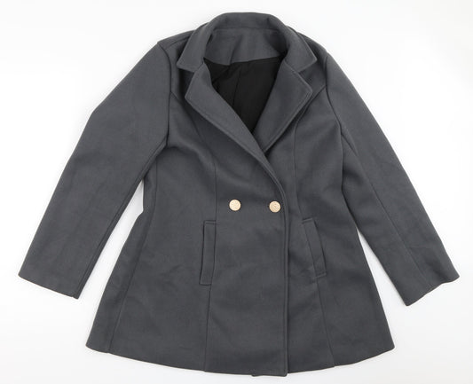 SheIn Womens Grey   Overcoat Coat Size M