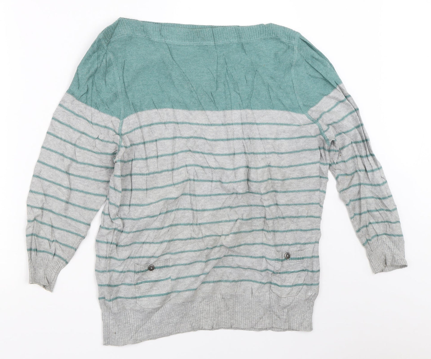 Debenhams Womens Grey Striped  Pullover Jumper Size 18