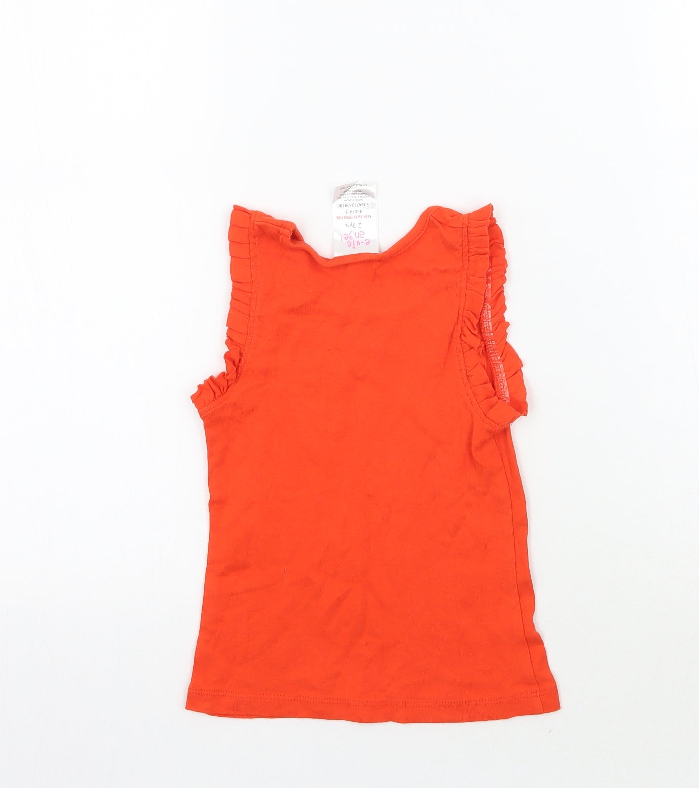 Evie Girls Orange   Basic Tank Size 2-3 Years