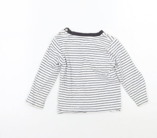 Nutmeg Boys White Striped  Basic T-Shirt Size 12 Months