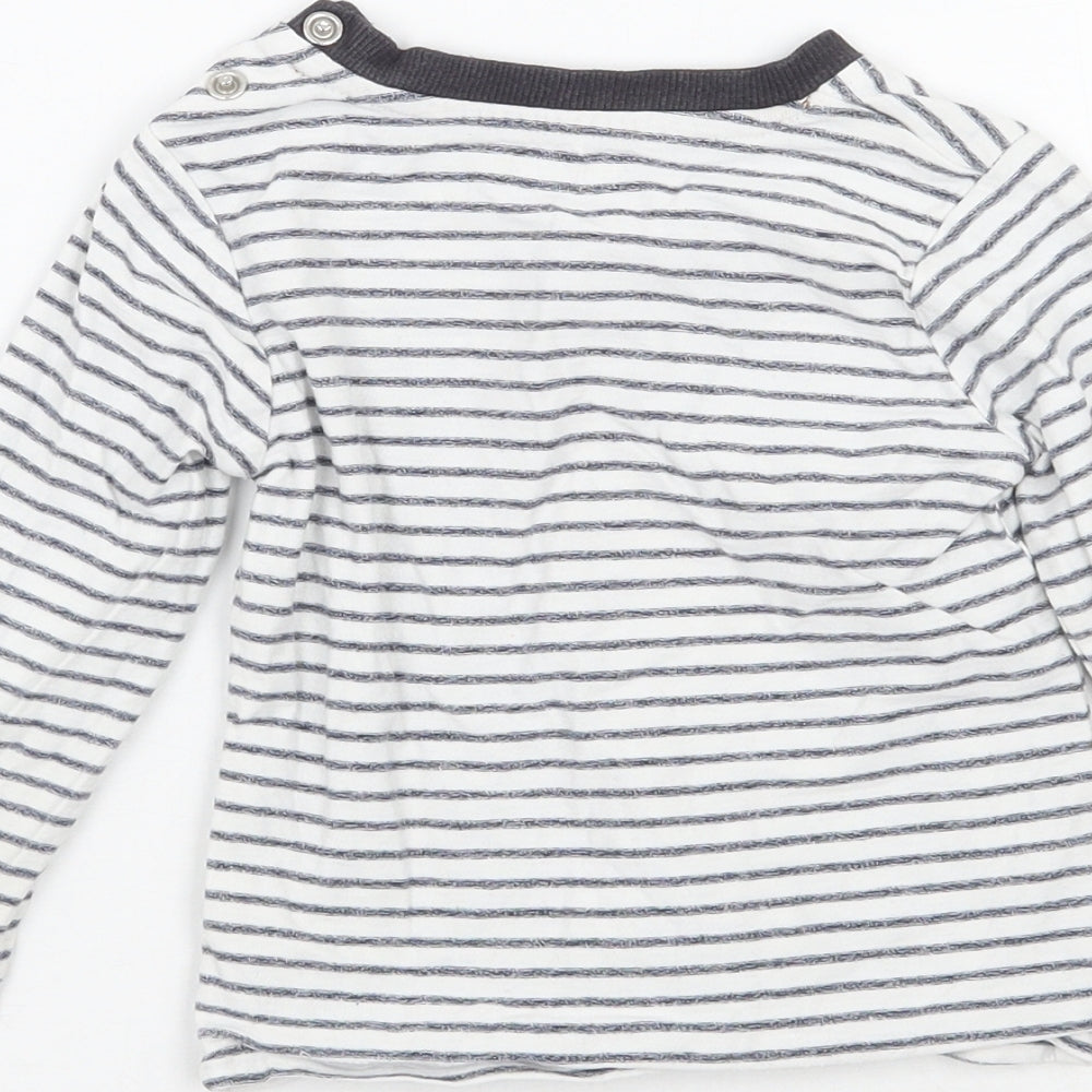 Nutmeg Boys White Striped  Basic T-Shirt Size 12 Months