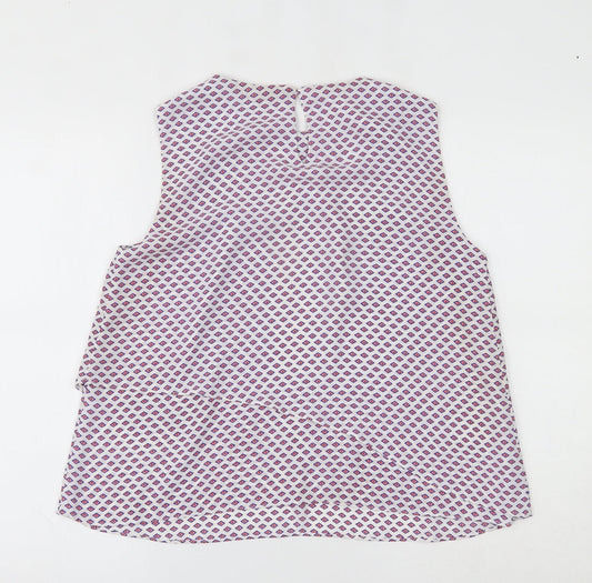 Mango Womens Multicoloured Geometric  Basic Tank Size S