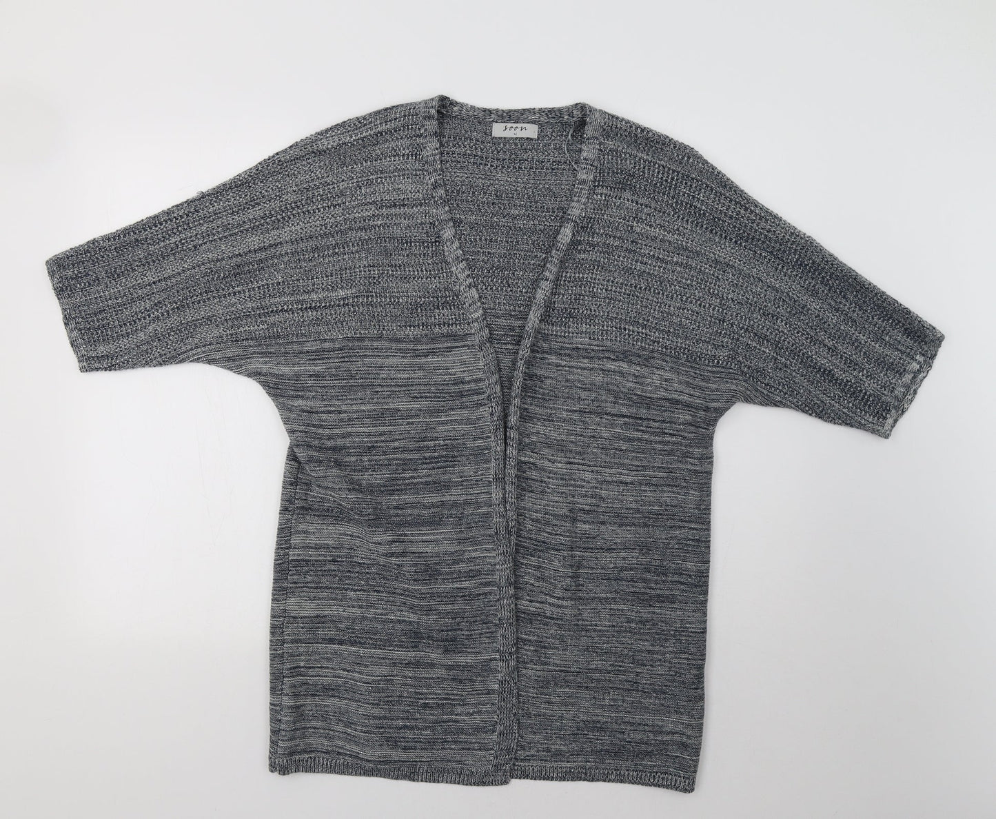 Soon Womens Blue Striped  Cardigan Jumper Size M