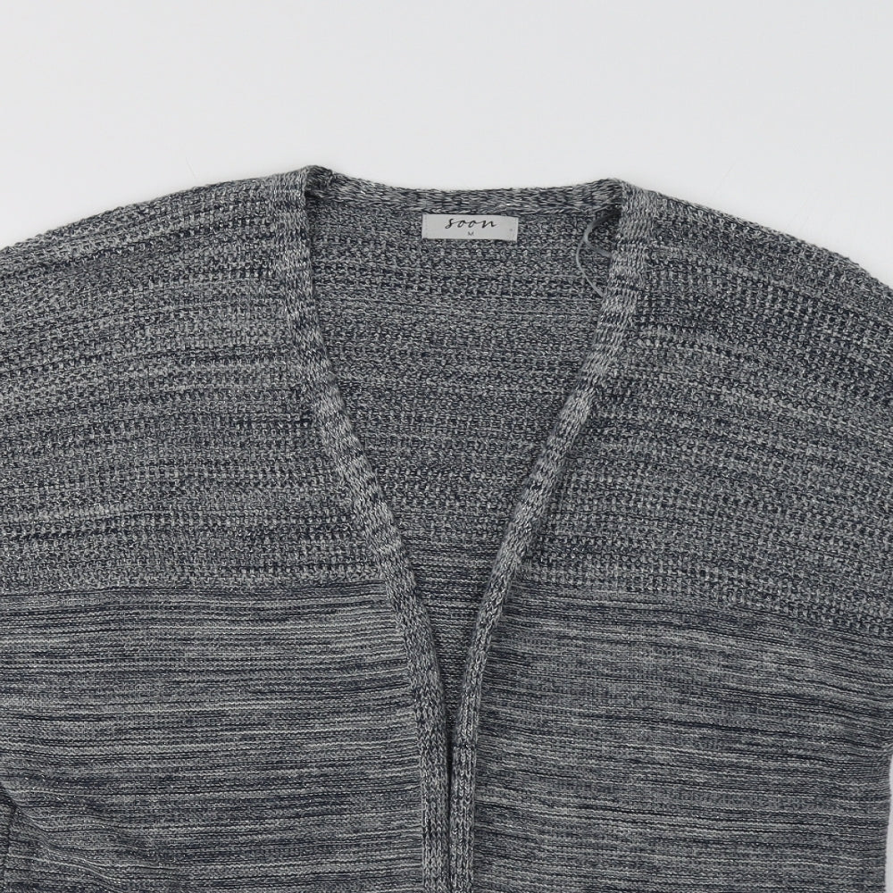 Soon Womens Blue Striped  Cardigan Jumper Size M