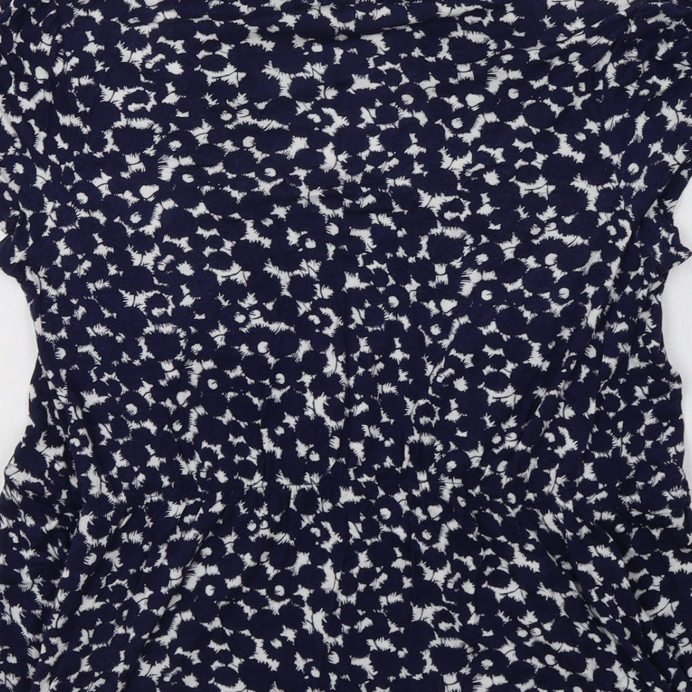 Per Una Womens Blue Geometric  Basic Blouse Size 12