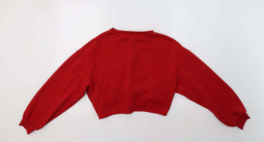 H&M Womens Red   Pullover Sweatshirt Size M