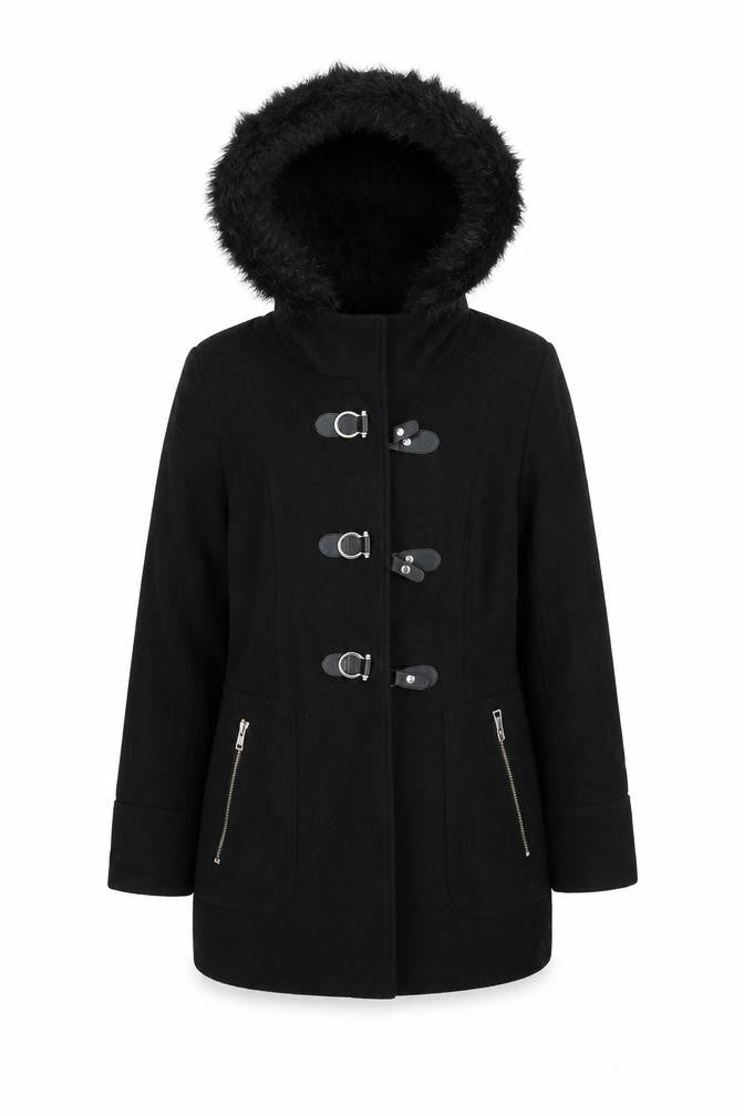 M&Co Womens Black   Overcoat Coat Size 10