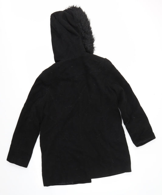 M&Co Womens Black   Overcoat Coat Size 10