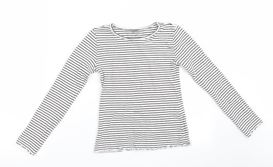 NEXT Girls Black Striped  Basic Casual Size 11 Years  - Black & White Stripe