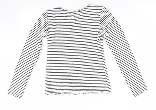 NEXT Girls Black Striped  Basic Casual Size 11 Years  - Black & White Stripe