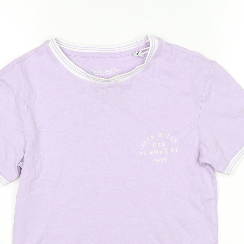 Jack Wills Womens Purple   Basic T-Shirt Size 4