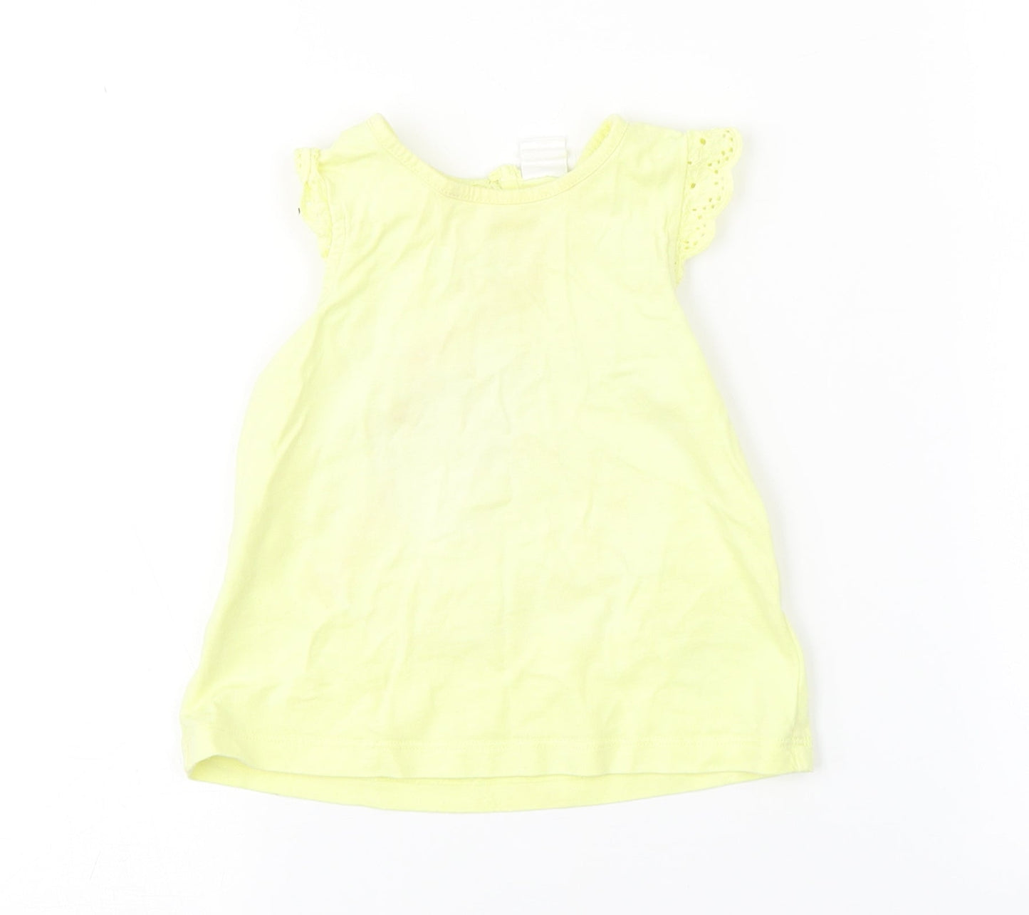 H&M Girls Yellow   Basic Tank Size 9-12 Months