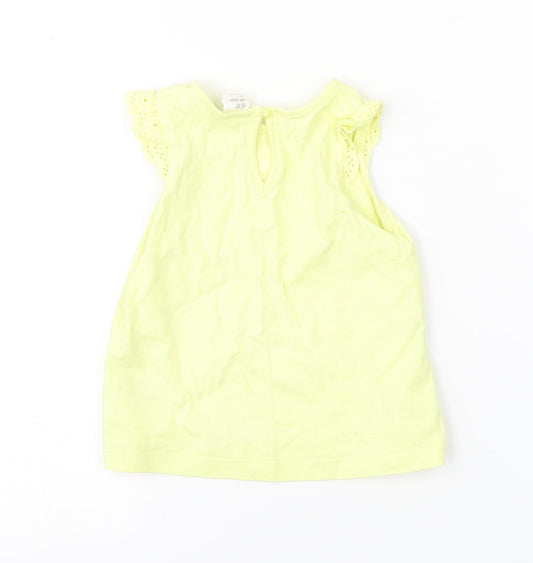 H&M Girls Yellow   Basic Tank Size 9-12 Months