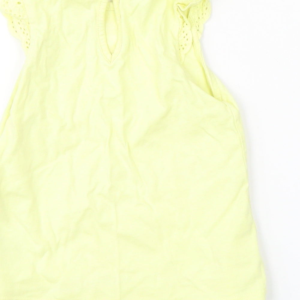 H&M Girls Yellow   Basic Tank Size 9-12 Months