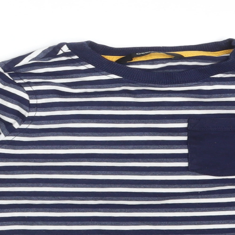 George Boys Multicoloured Striped  Basic T-Shirt Size 2-3 Years