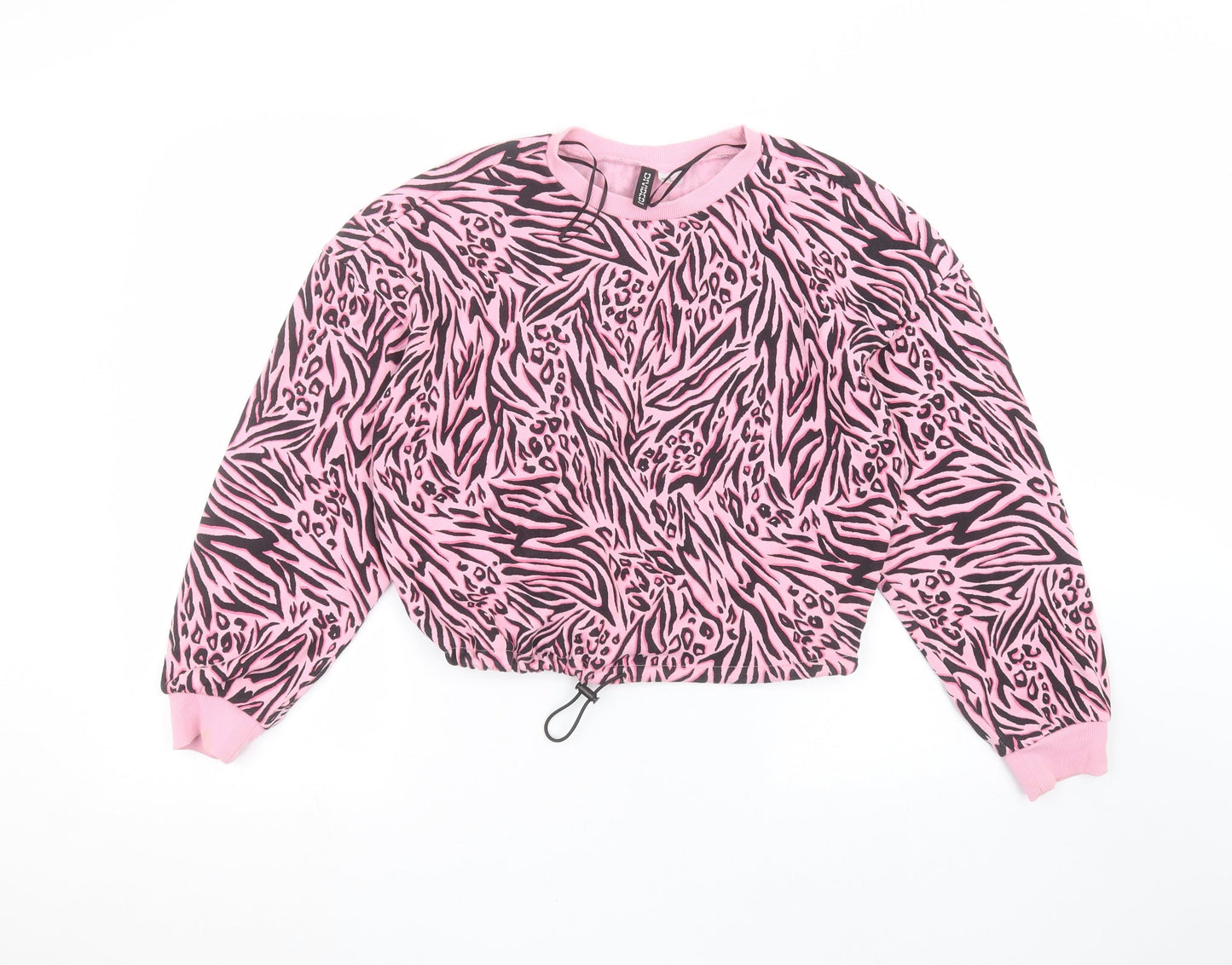 H&M Womens Pink Animal Print  Pullover Jumper Size XS
