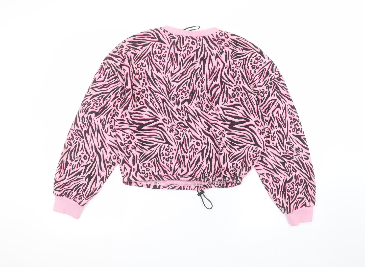 H&M Womens Pink Animal Print  Pullover Jumper Size XS