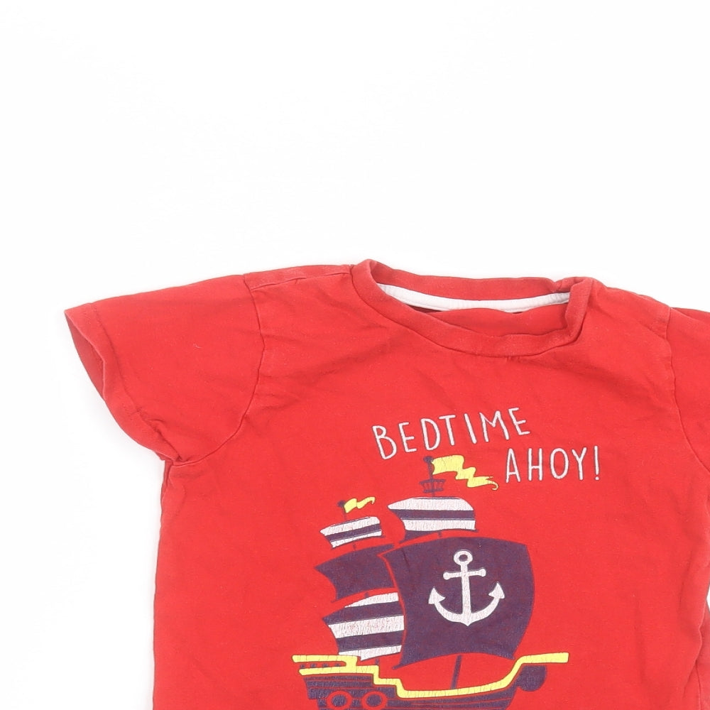 Primark Boys Red   Basic T-Shirt Size 5-6 Years