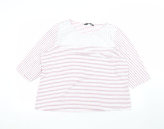 Bonmarché Womens Pink Striped  Pullover Jumper Size 20