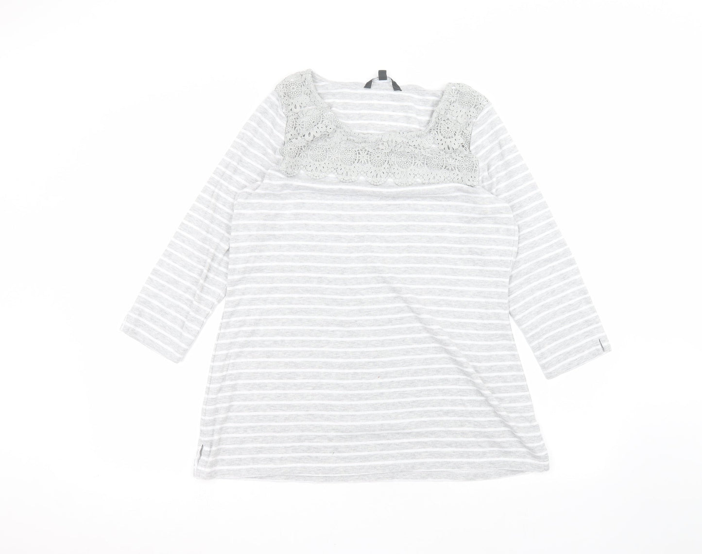 Love leisure Womens White Striped  Pullover Jumper Size 16