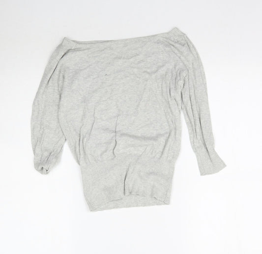Preworn Womens Grey  Knit Basic Blouse Size S
