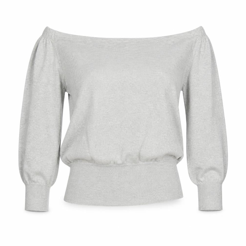 Preworn Womens Grey  Knit Basic Blouse Size S