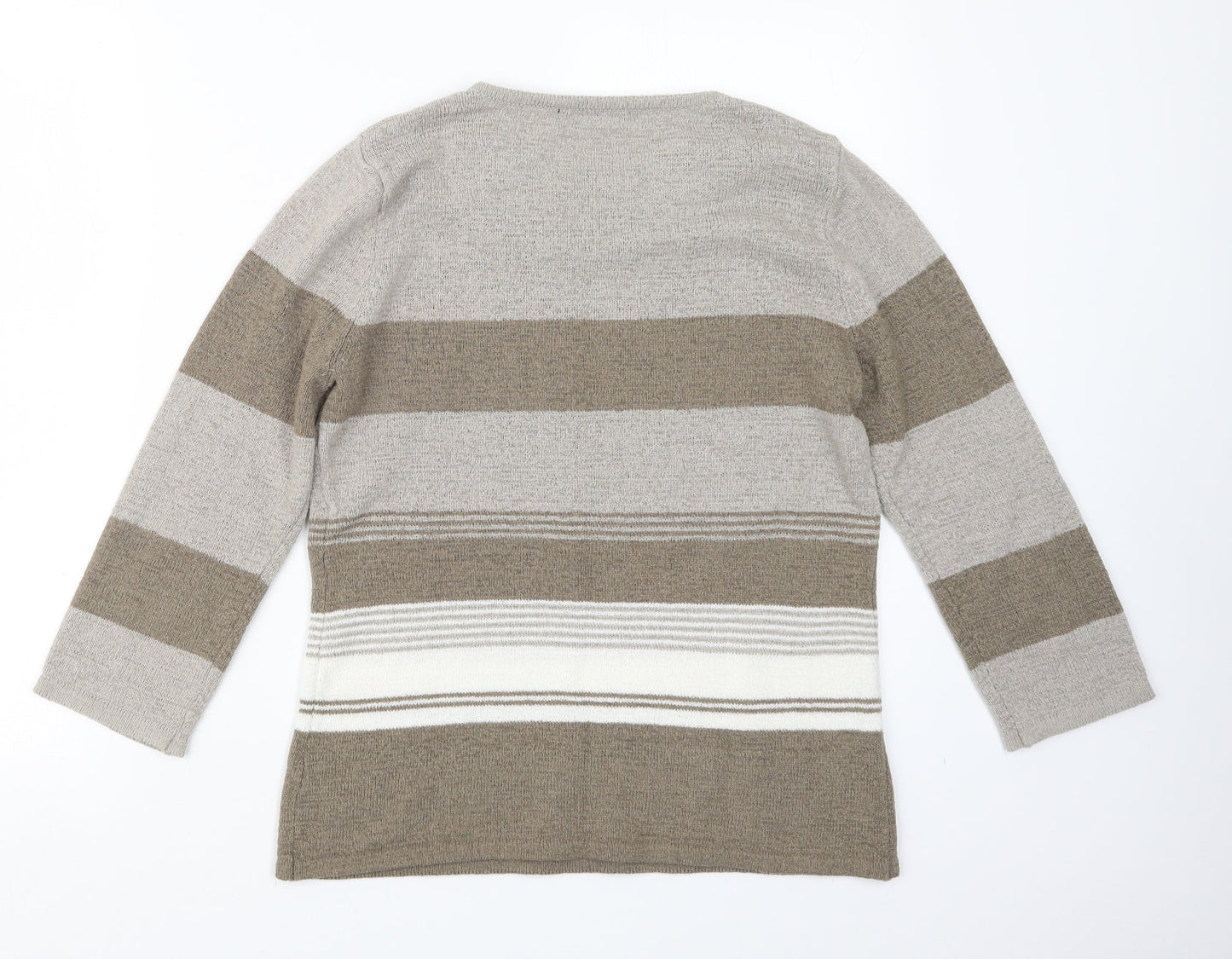 BM Womens Beige  Knit Pullover Jumper Size S