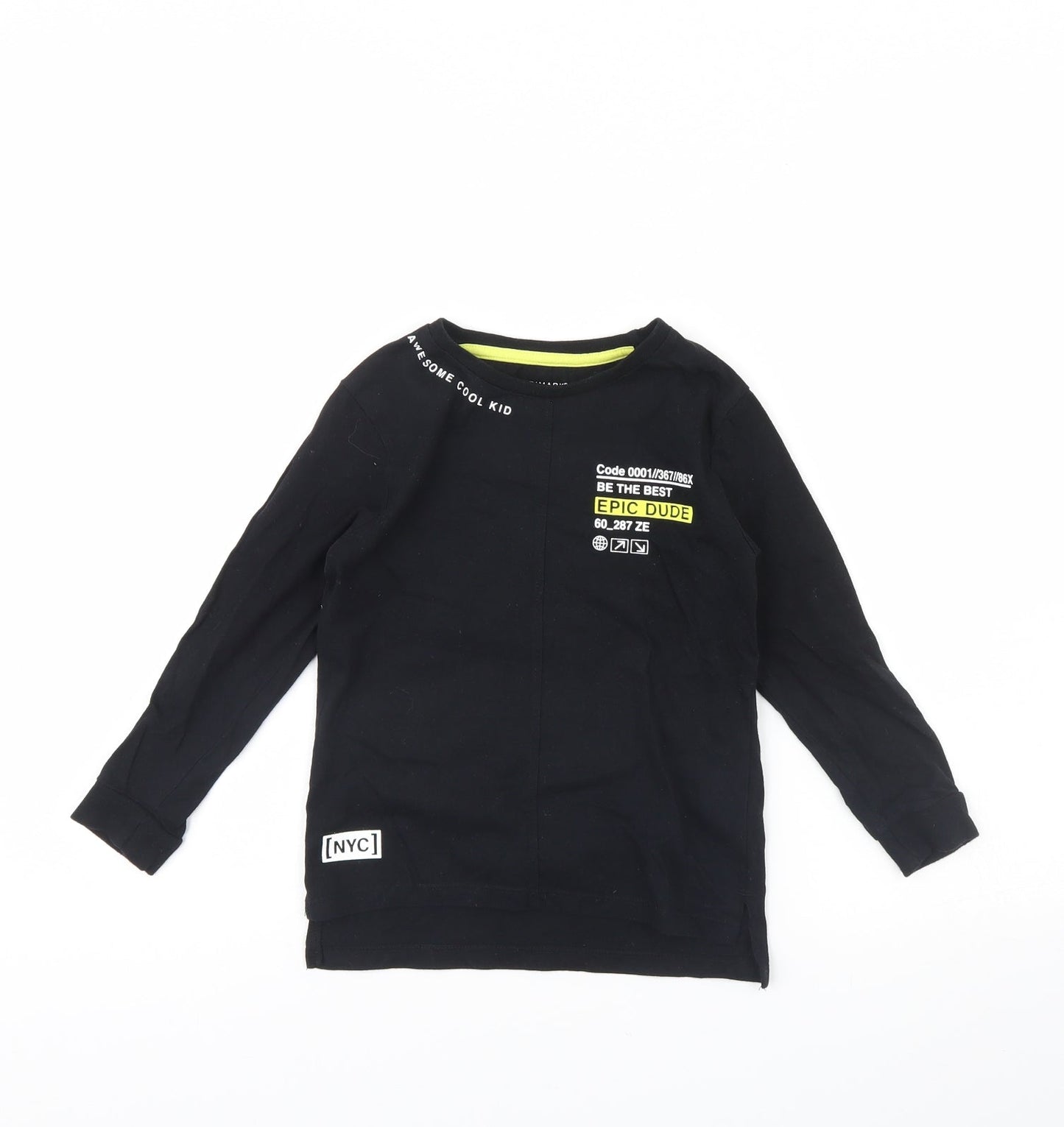 Primark Boys Black   Basic T-Shirt Size 4 Years