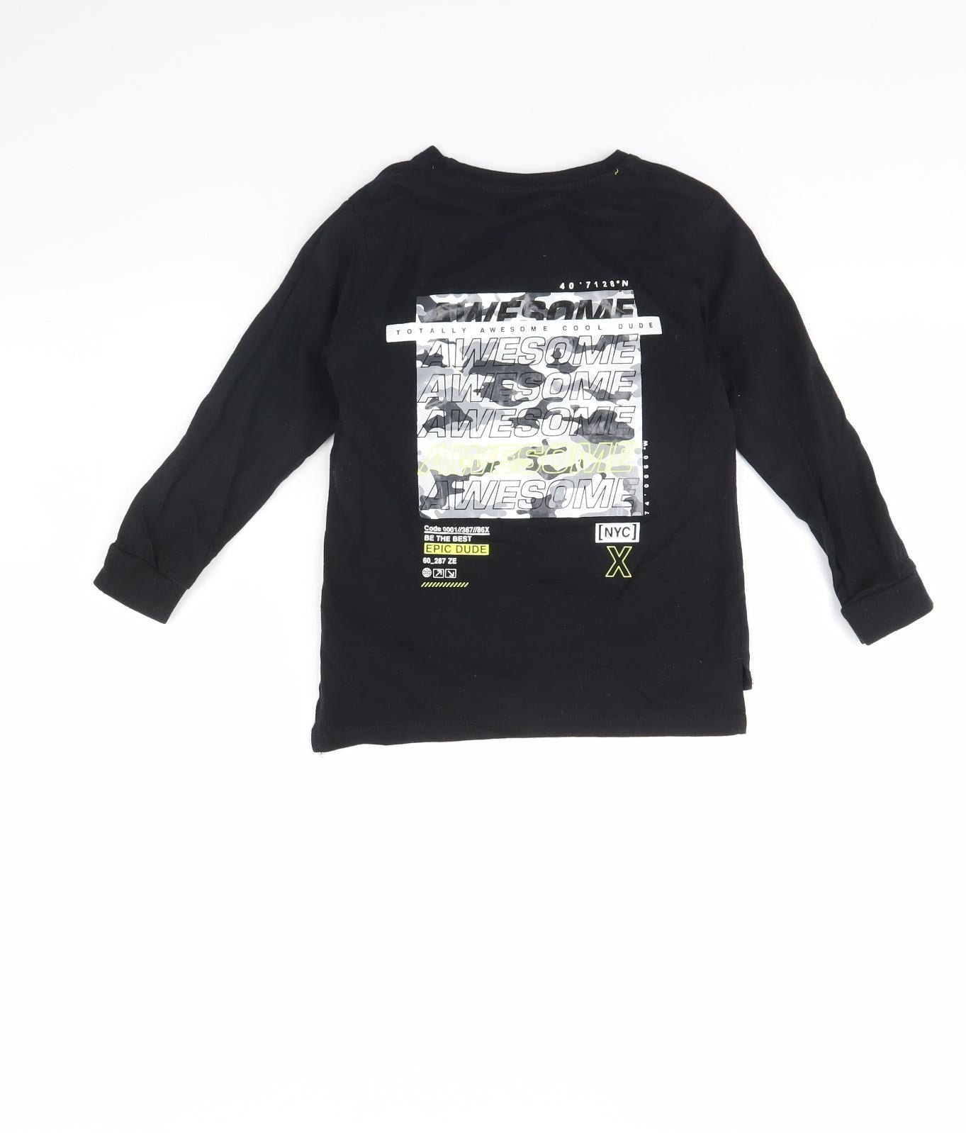 Primark Boys Black   Basic T-Shirt Size 4 Years