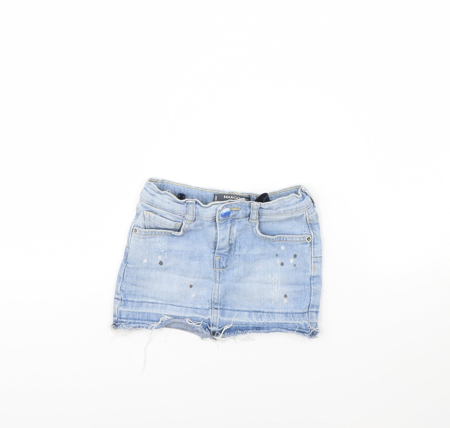Mango Girls Blue  Denim Mini Skirt Size 5 Years