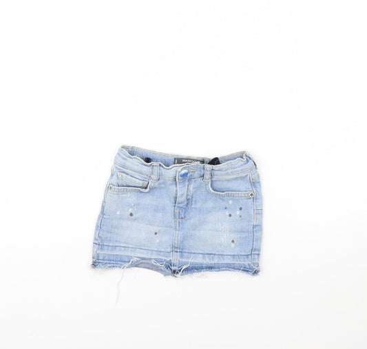 Mango Girls Blue  Denim Mini Skirt Size 5 Years