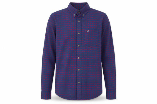 Hollister Mens Blue Plaid   Dress Shirt Size S