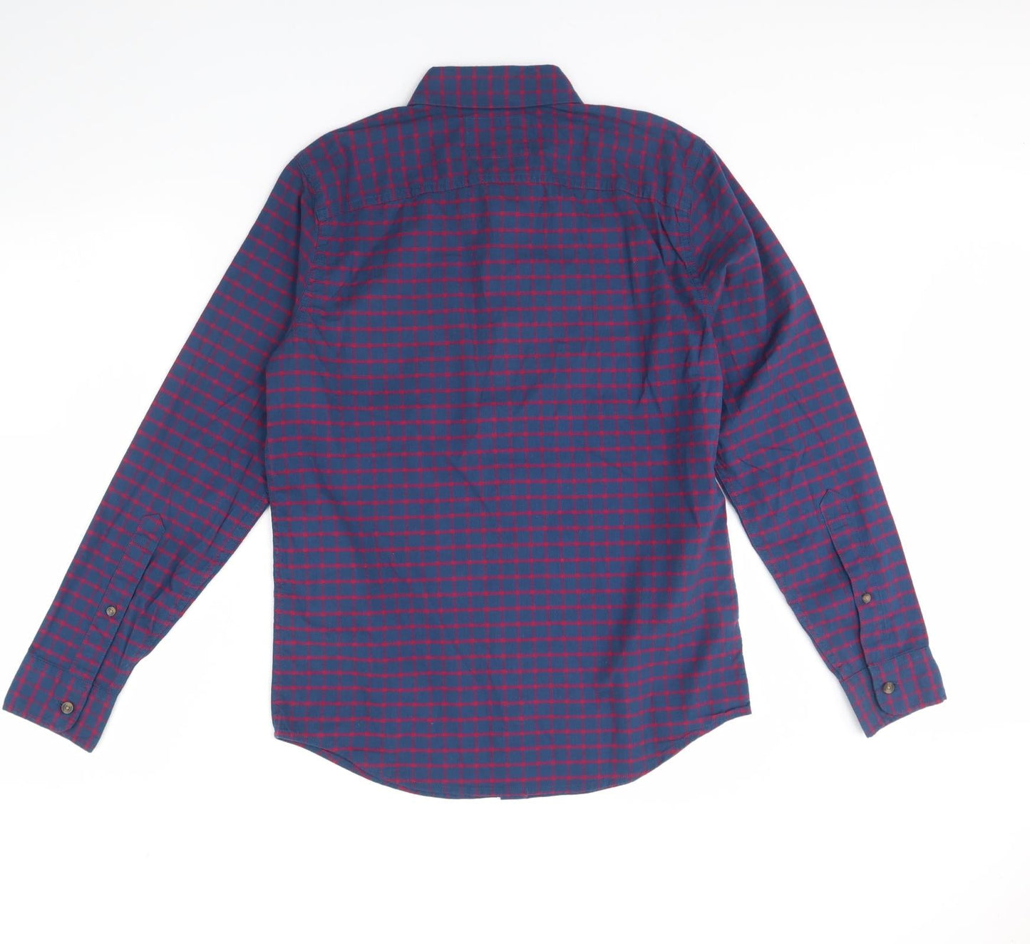 Hollister Mens Blue Plaid   Dress Shirt Size S