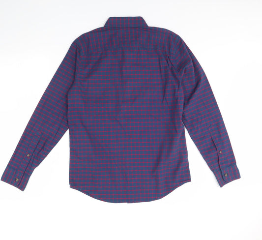 Hollister Mens Blue Plaid   Dress Shirt Size S