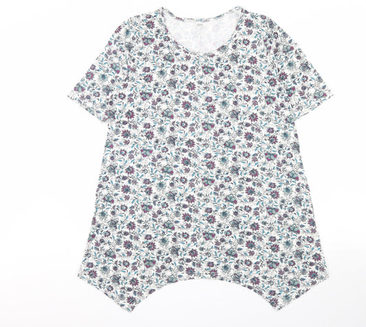 BPC Womens White Floral  Basic Blouse Size M