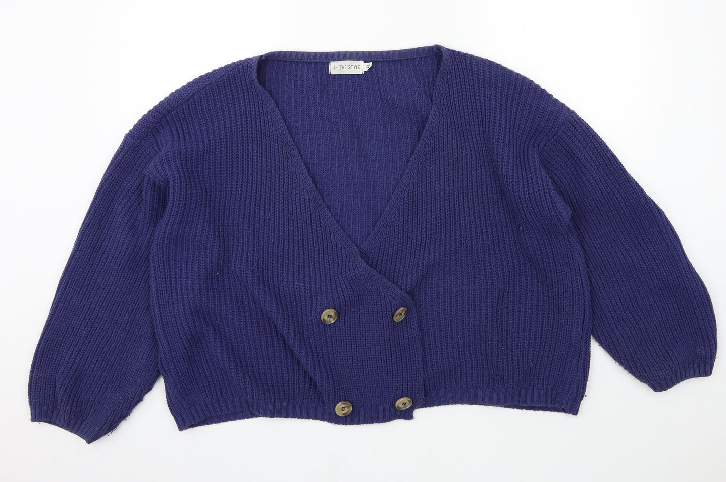 In the Style Womens Blue  Knit Cardigan Jumper Size 14