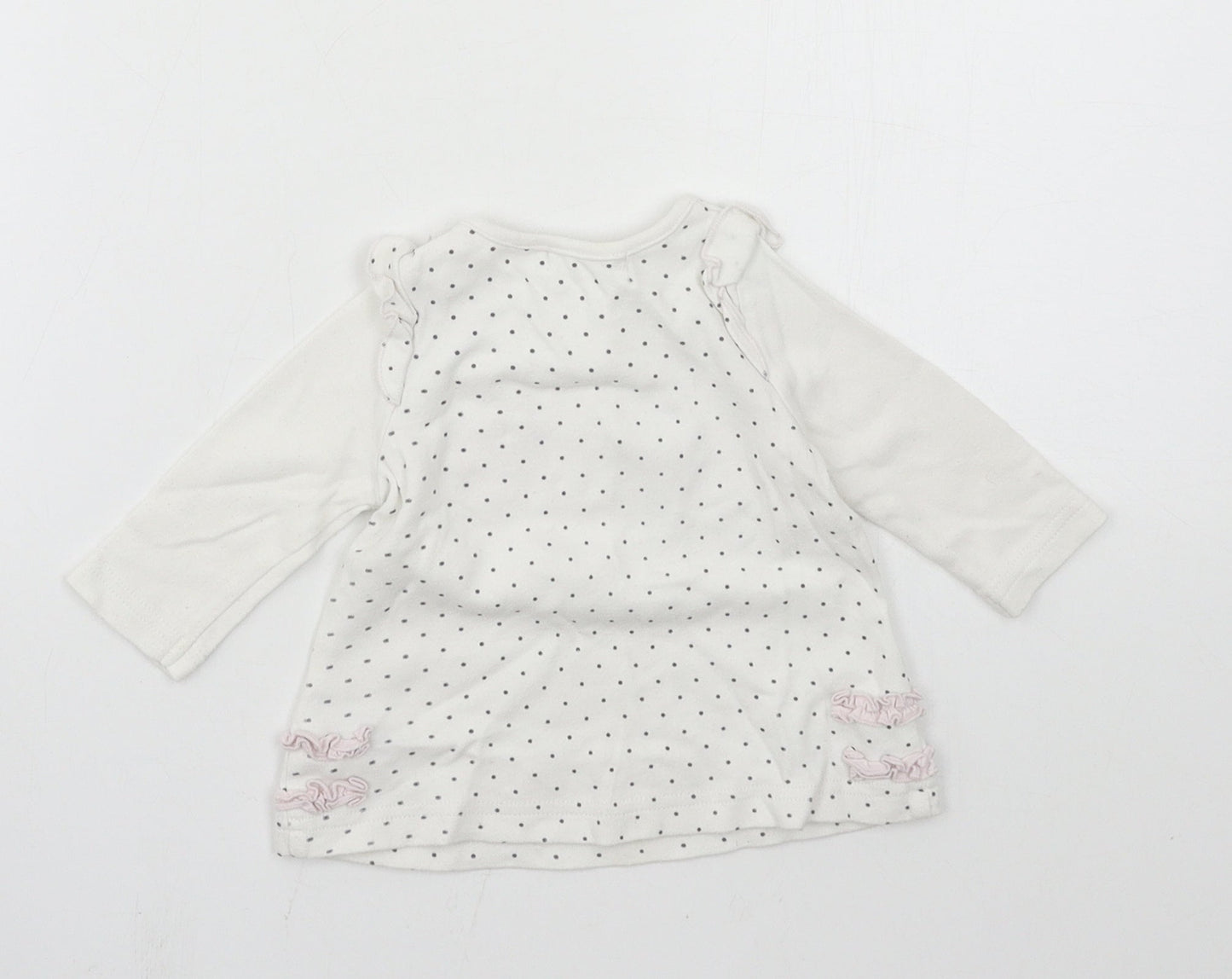 M&Co Girls White  Jersey Basic T-Shirt Size 3-6 Months  - Love