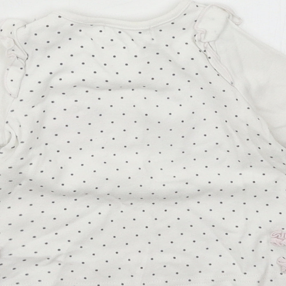 M&Co Girls White  Jersey Basic T-Shirt Size 3-6 Months  - Love